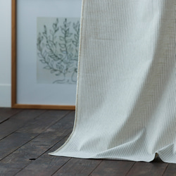 自然素材 綿 コットン100％カーテン モダンストライプ「レインアイボリー」カーテン ナチュラルカーテン 3枚目の画像