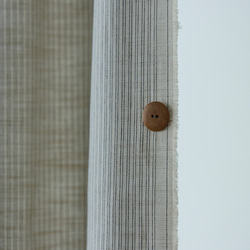自然素材 綿 コットン100％カーテン モダンストライプ「レインアイボリー」カーテン ナチュラルカーテン 4枚目の画像
