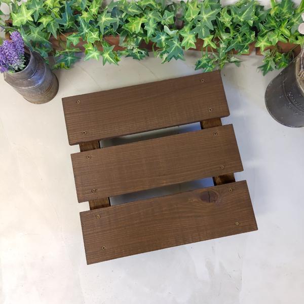 木製ラティスフェンス付きフラワースタンド 2段ブラウン 2個セット