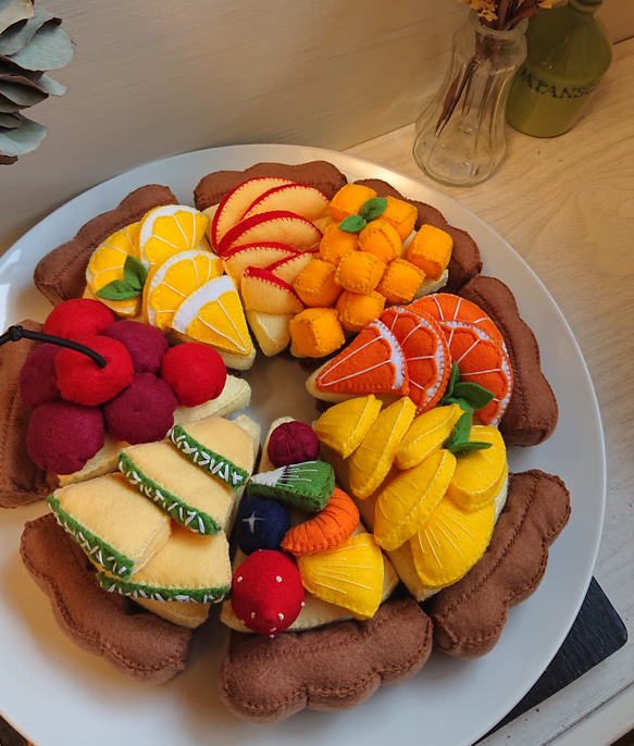 受注製作】フェルト おままごと えらべるタルトケーキ(1個
