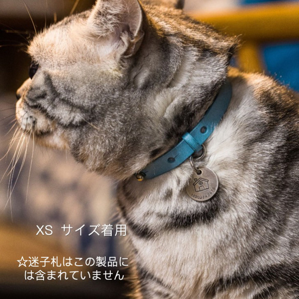 猫の首輪 超軽量  セーフティバックル 安全 ねこ 軽い 革 レザー ピンク ライトブルー 12枚目の画像