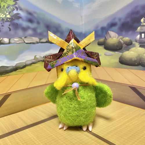 羊毛ジャンボちゃん(五月人形)兜 羊毛フェルト 人形 ジャンボセキセイ