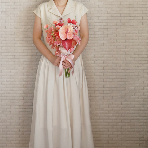 ブーケ アーティフィシャルフラワー 胡蝶蘭とチューリップが咲く 秋の