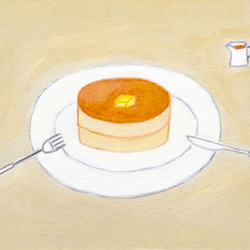 原画「ホットケーキ/hot cake」 ※木製額縁入り【再販】 5枚目の画像