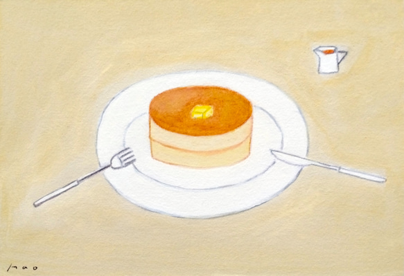 原画「ホットケーキ/hot cake」 ※木製額縁入り【再販】 5枚目の画像