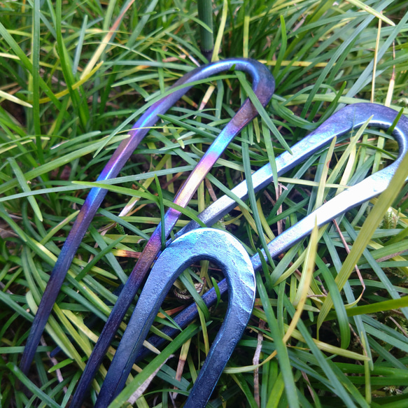 鍛造チタン簪「水」軽くて丈夫で金属アレルギーの方でも安心 5枚目の画像