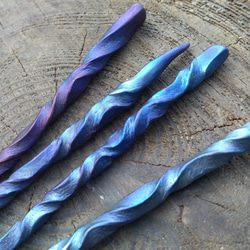 鍛造チタン簪「水」軽くて丈夫で金属アレルギーの方でも安心 2枚目の画像