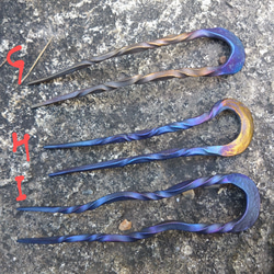 鍛造チタン簪「水」軽くて丈夫で金属アレルギーの方でも安心 8枚目の画像