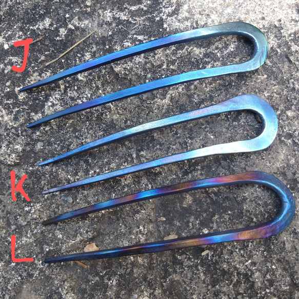 鍛造チタン簪「水」軽くて丈夫で金属アレルギーの方でも安心 9枚目の画像