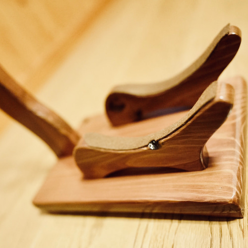 2台セット】手作り木工 木製バイオリンスタンド （ニス仕上げ） 1本