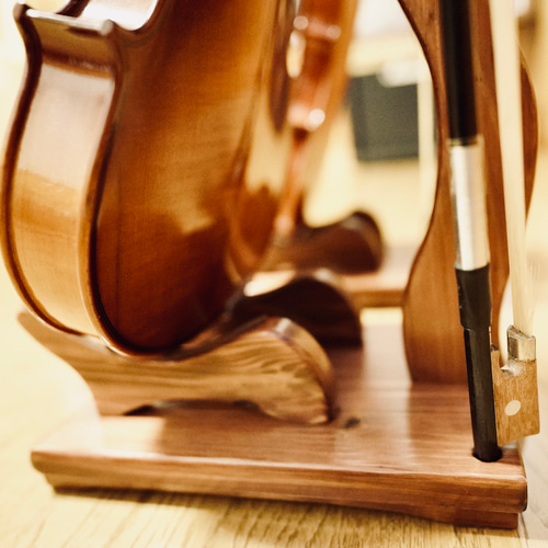 2台セット】手作り木工 木製バイオリンスタンド （ニス仕上げ） 1本