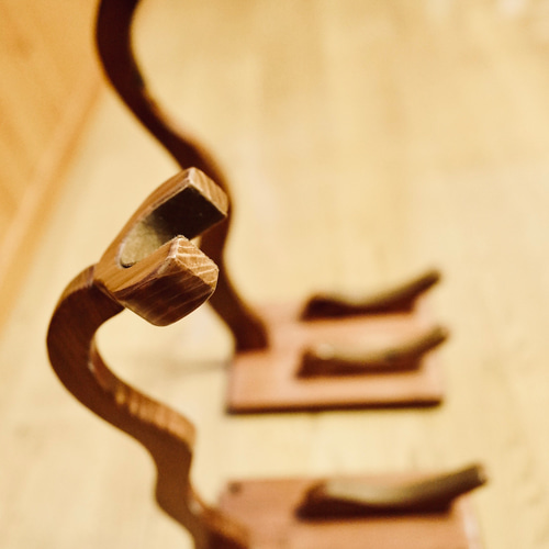 2台セット】手作り木工 木製バイオリンスタンド （ニス仕上げ） 1本