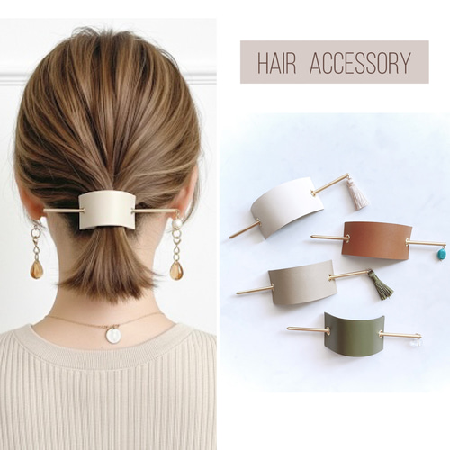 Sサイズ 本革 マジェステ / レザー ヘアアクセサリー かんざし