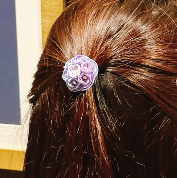 自己染的水引“Mizuhiki”製作　髮飾　繡球花　日式 第10張的照片