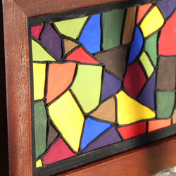 ステントグラス風クレイアート〈壁掛け、卓上〉写真サイズ 絵画風 木枠フレーム インテリア モダン 3枚目の画像