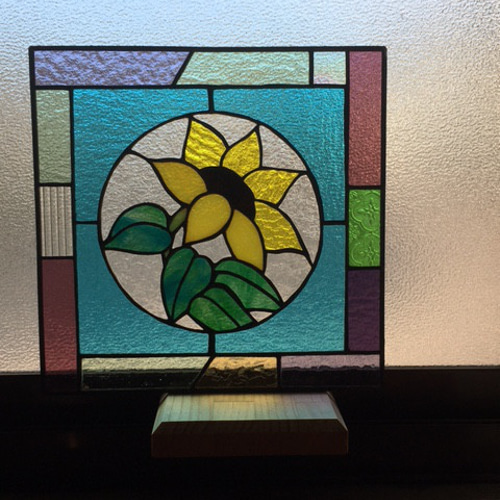 ステンドグラス ひまわりのパネル その他インテリア雑貨 ステンド