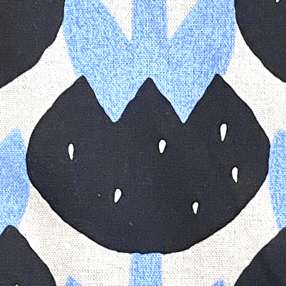 モダンチューリップブルー　上靴入れ　北欧柄ブルー切替 31×22 3枚目の画像