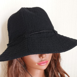 シンプルハット : 綿麻【ブラック】 6枚目の画像