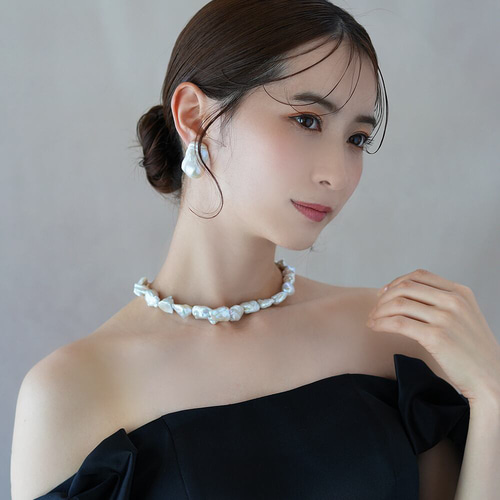 SV925＊バロックパールのチョーカー/ショートネックレス