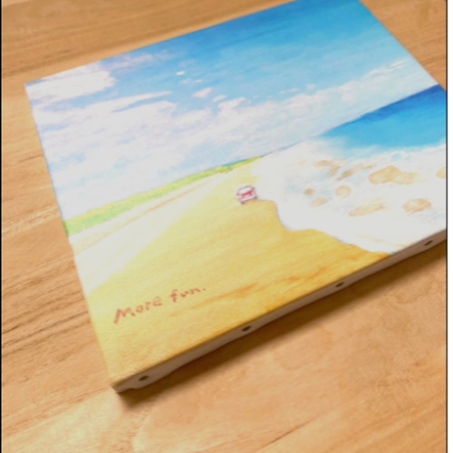 海と空の風景 油絵 ハンドメイド インテリア キャンバス 風景画 海