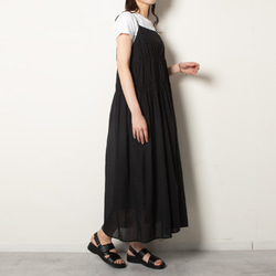 女士刺繡皮革涼鞋 魔鬼氈 露趾 可調式 黑色 S001 第13張的照片