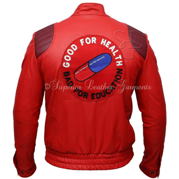 羊革・襟ベルト付き羊革ライダースジャケット(赤) Sheep Leather Jacket (Red) 2枚目の画像