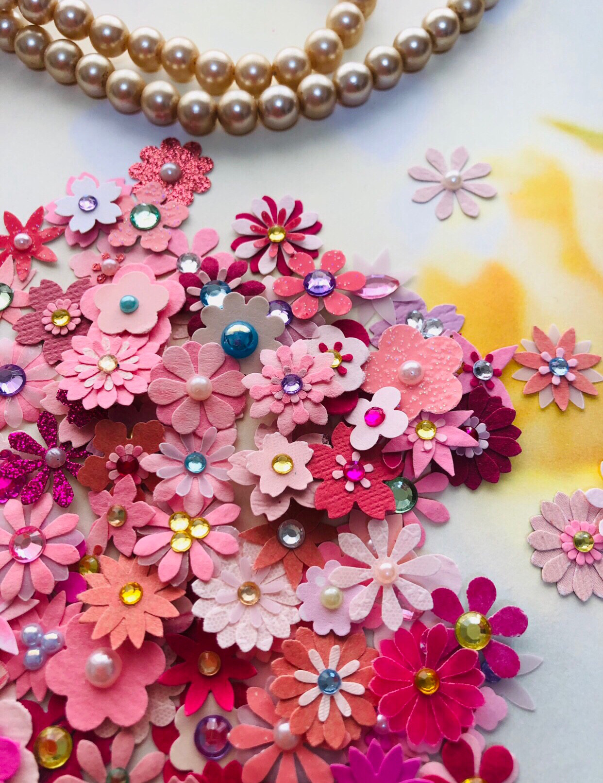 petiteピンク系ペーパーフラワー100 DIYパーツ kamitote 通販