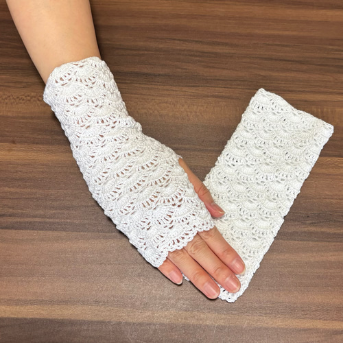 レース編み♡ハンドウォーマー♡ハンドカバー♡手編み A 手袋・ミトン