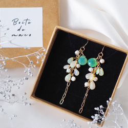 14kgfガーデンクォーツ・カラーオパール・スピネルピアス/イヤリング 14kgfガーデンクォーツ・カラーオパール・スピネルピアス/イヤリング