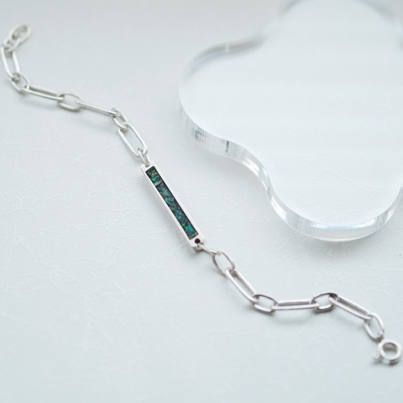 シルバー925 オパールブレスレット オパール シルバーブレスレット