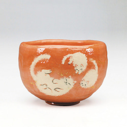 楽焼茶碗「雪のクリスマス」 抹茶碗 茶道具 手描き クリスマスツリー