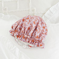 植物刺繡家用可水洗絲睡帽 第1張的照片