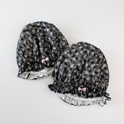 透明花朵黑色雪紡|國產絲綢睡帽花朵透明可水洗真絲時尚 第9張的照片
