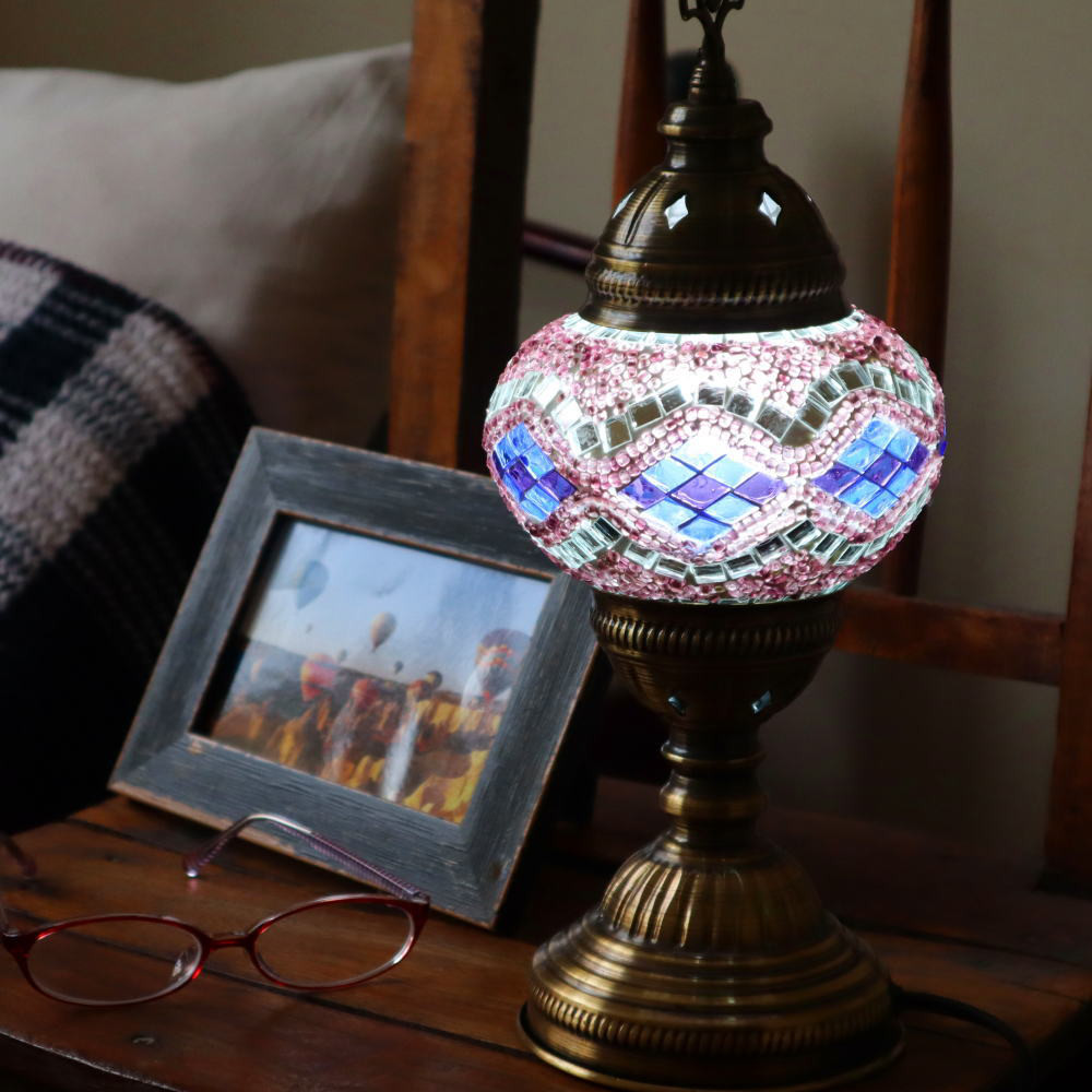 モザイクランプ デスクタイプ（中）「ライラック」（送料無料）