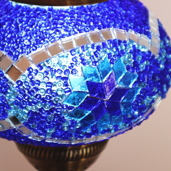 Turkish Mosaic lamp[Desk type]LARGE-Blue star *Free shipping 第2張的照片