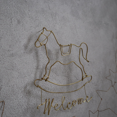 クリスマス 真鍮 馬 インテリア雑貨 .:* 木馬 飾り オブジェ｜ワイヤー