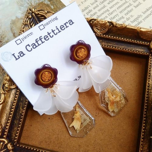 ✡『お花モチーフシャラシャラピアス』春 フラワー 読みかけ 