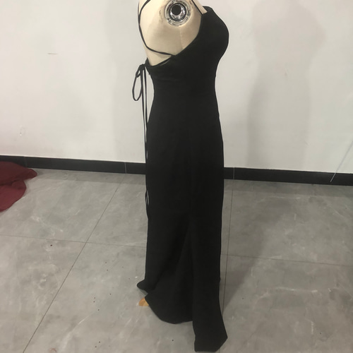 美品！ パーティードレス 黒 ロング キャミソール タンクトップ  