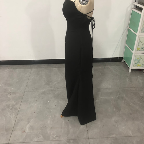 美品！ パーティードレス 黒 ロング キャミソール タンクトップ  