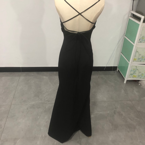 美品！ パーティードレス 黒 ロング キャミソール タンクトップ  