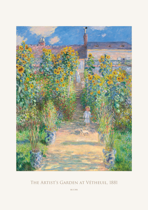 ヴェトゥイユのモネの庭 アートポスター ひまわり 夏 名画 絵画 風景画 ポスター アートパネル 特大 AP221 5枚目の画像