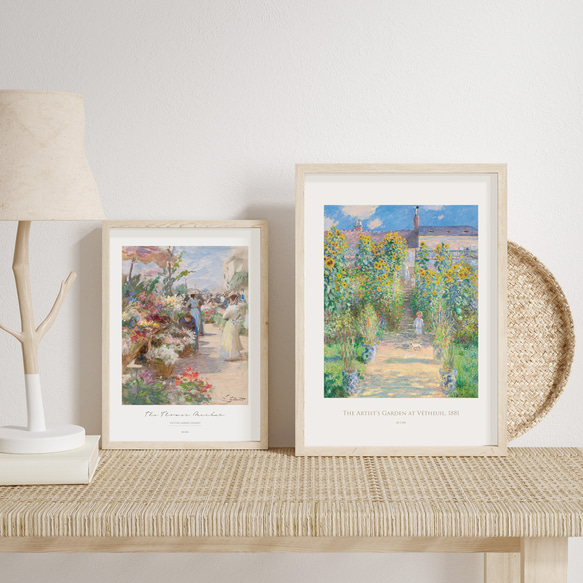 ヴェトゥイユのモネの庭 アートポスター ひまわり 夏 名画 絵画 風景画 ポスター アートパネル 特大 AP221 4枚目の画像