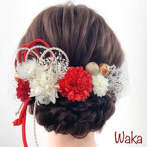 成人式 和装 ウェディング 髪飾りヘッドドレスリボン飾り 花コード
