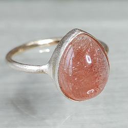 苺のしずく＊strawberry quartz K10 ring 8枚目の画像