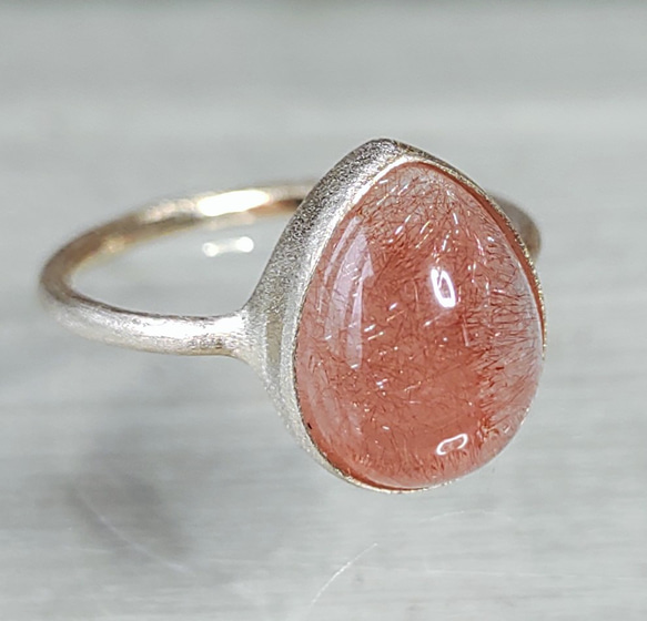 苺のしずく＊strawberry quartz K10 ring 8枚目の画像