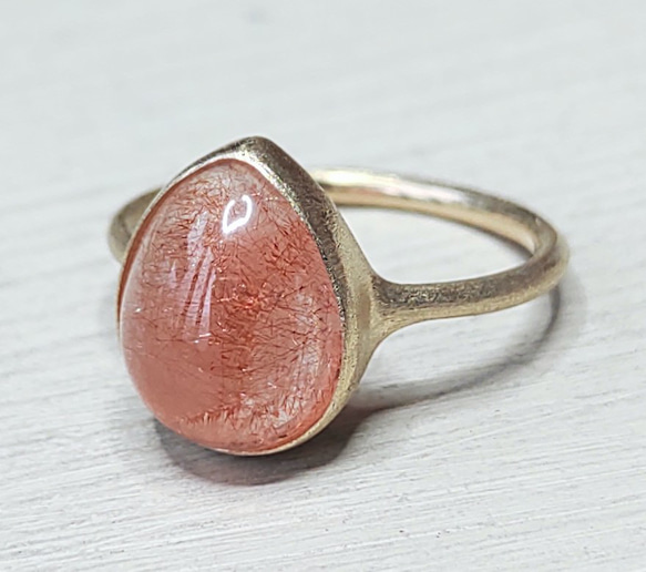 苺のしずく＊strawberry quartz K10 ring 11枚目の画像