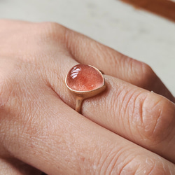 苺のしずく＊strawberry quartz K10 ring 7枚目の画像