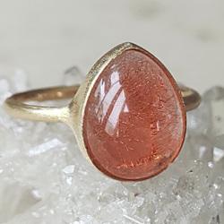 苺のしずく＊strawberry quartz K10 ring 3枚目の画像