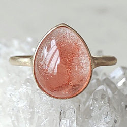 苺のしずく＊strawberry quartz K10 ring 4枚目の画像