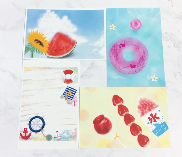 2015年 応募全員サービス 描き下ろし暑中見舞いポストカード　ベイビーステップ 夏休み4種】ポストカード かわいい おしゃれ 残暑見舞い 暑中